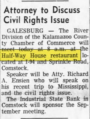Winterburns 1/2 Way House (Halfway House Restaurant) - Sept 1964 Article (newer photo)